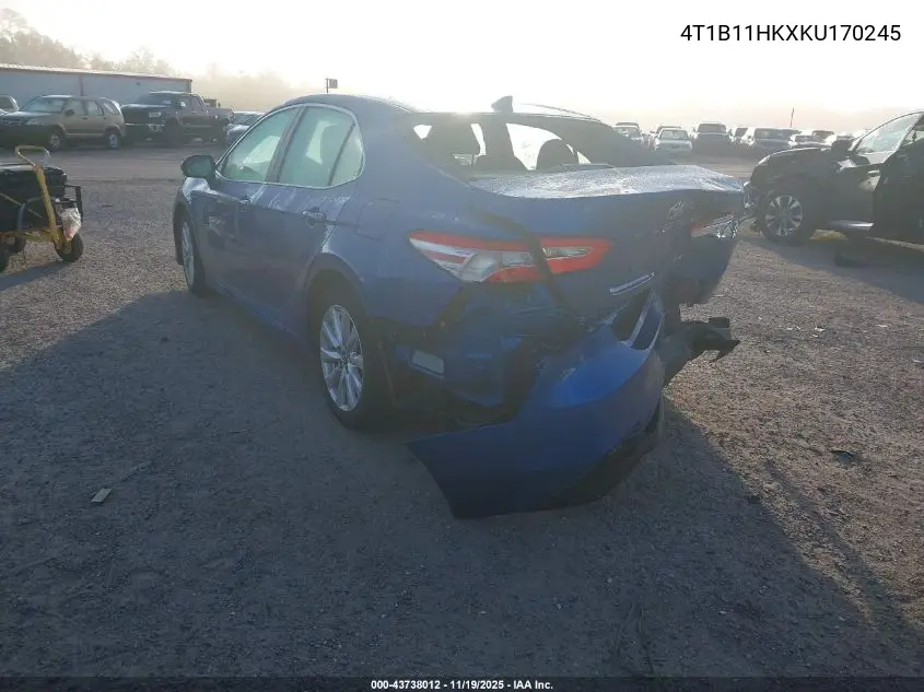 4T1B11HKXKU170245 2019 Toyota Camry Le