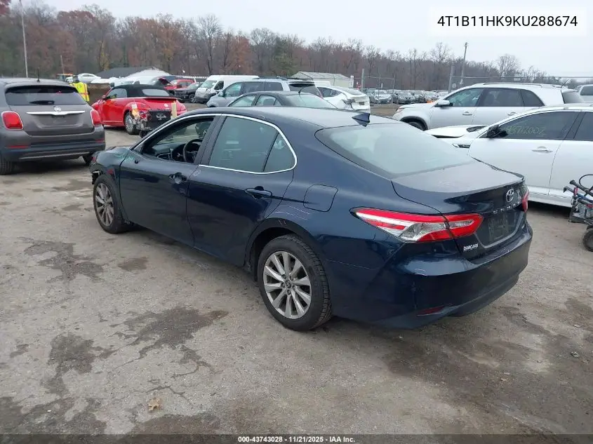 4T1B11HK9KU288674 2019 Toyota Camry Le
