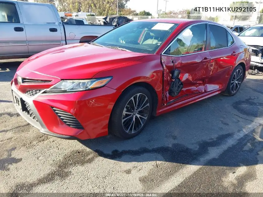 4T1B11HK1KU292105 2019 Toyota Camry Se