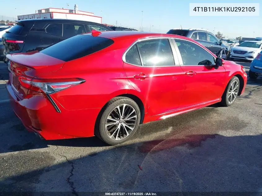 4T1B11HK1KU292105 2019 Toyota Camry Se