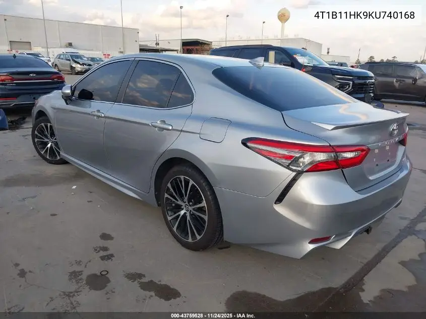 4T1B11HK9KU740168 2019 Toyota Camry Se