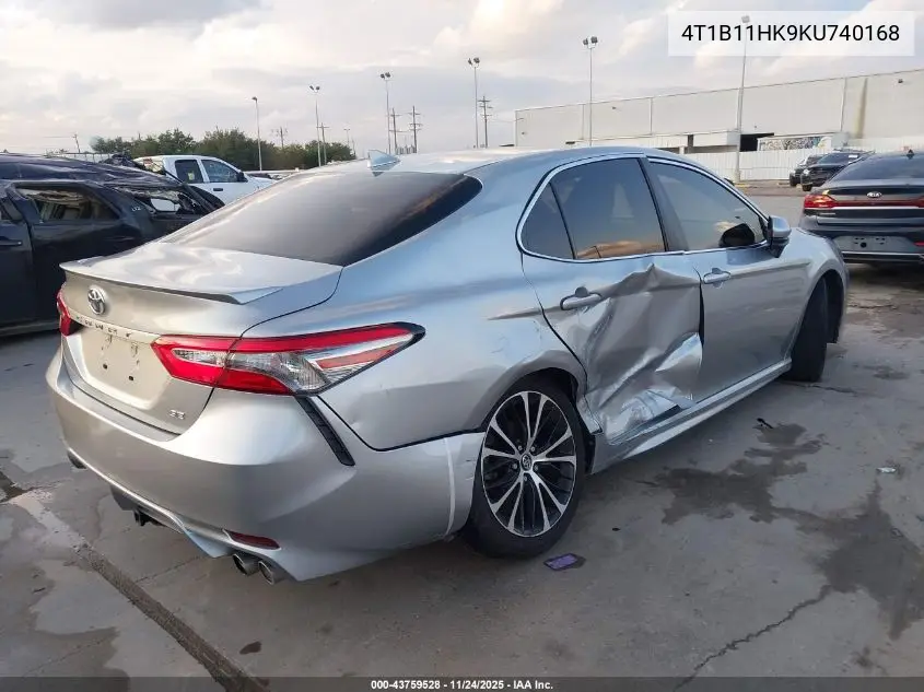 4T1B11HK9KU740168 2019 Toyota Camry Se