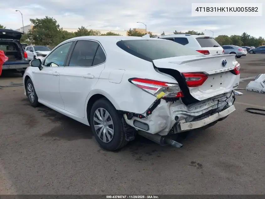 4T1B31HK1KU005582 2019 Toyota Camry Hybrid Le