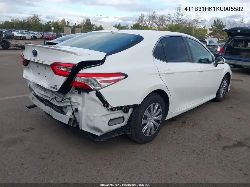 4T1B31HK1KU005582 2019 Toyota Camry Hybrid Le