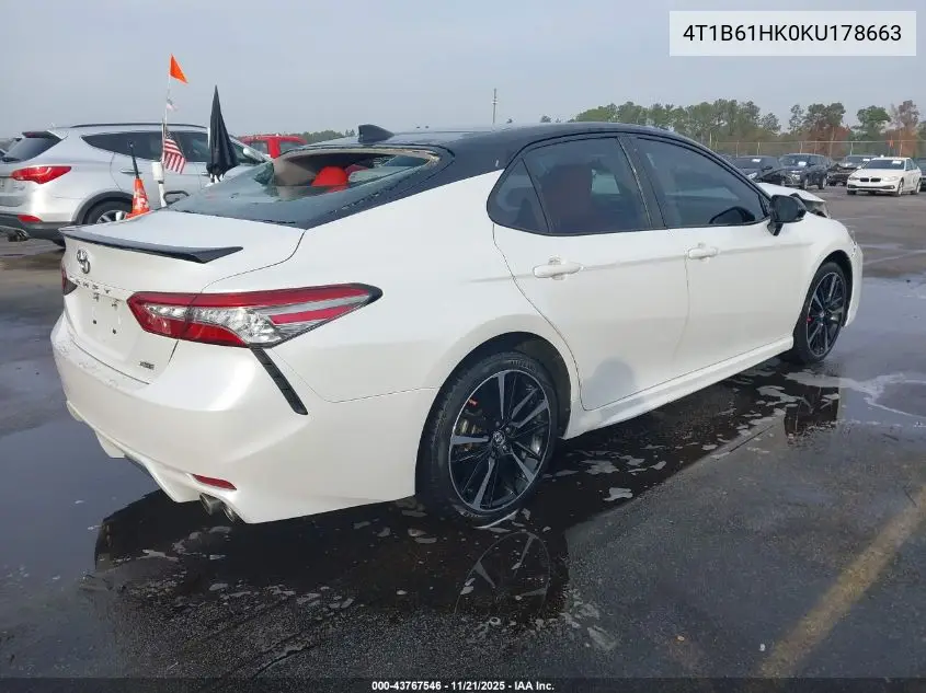 4T1B61HK0KU178663 2019 Toyota Camry Xse