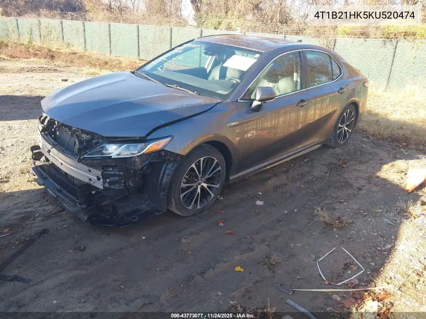 4T1B21HK5KU520474 2019 Toyota Camry Hybrid Se