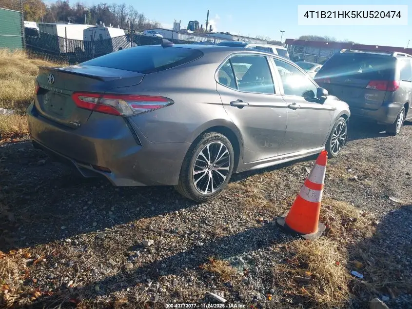 4T1B21HK5KU520474 2019 Toyota Camry Hybrid Se
