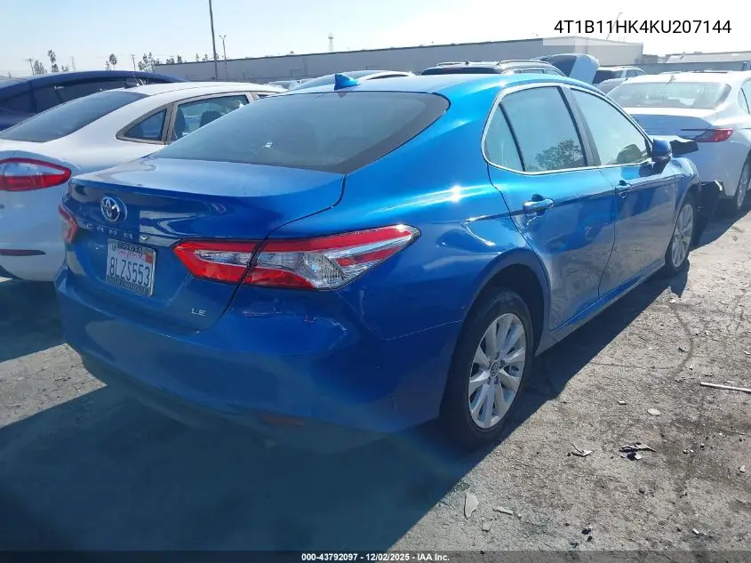 4T1B11HK4KU207144 2019 Toyota Camry Le