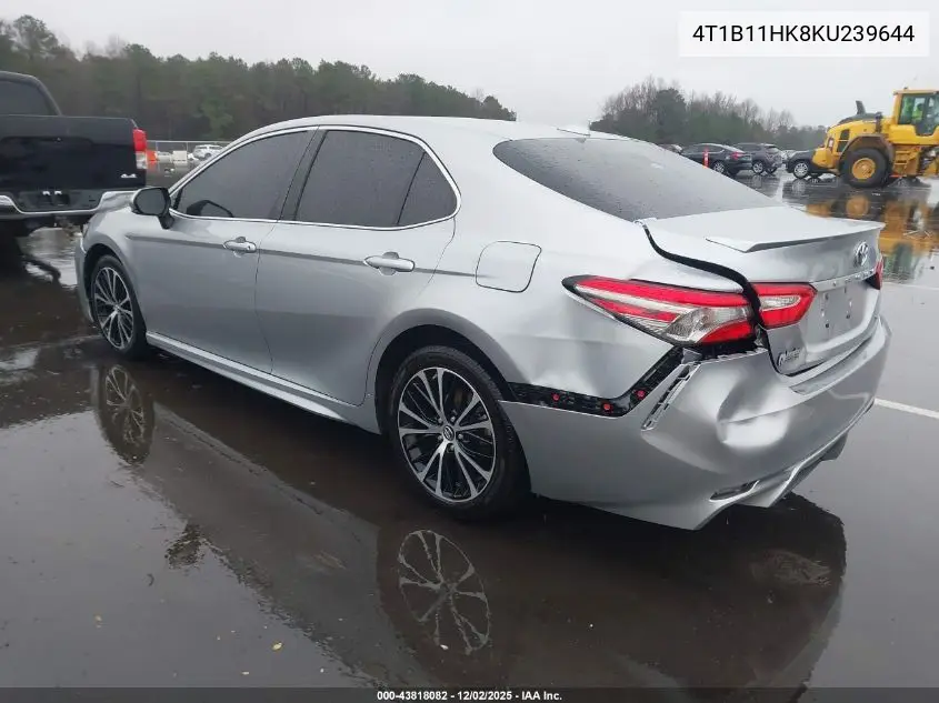 4T1B11HK8KU239644 2019 Toyota Camry Se