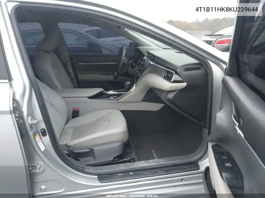 4T1B11HK8KU239644 2019 Toyota Camry Se