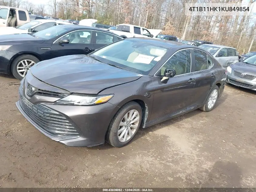 4T1B11HK1KU849854 2019 Toyota Camry Le