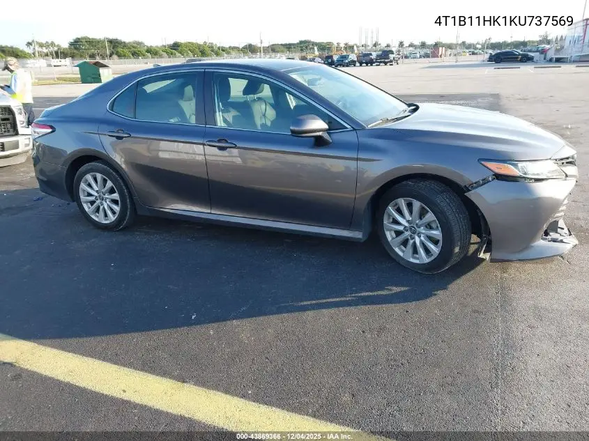 4T1B11HK1KU737569 2019 Toyota Camry Le