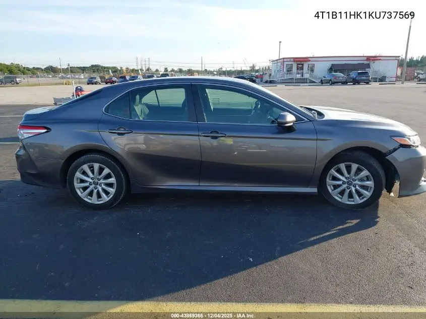 4T1B11HK1KU737569 2019 Toyota Camry Le