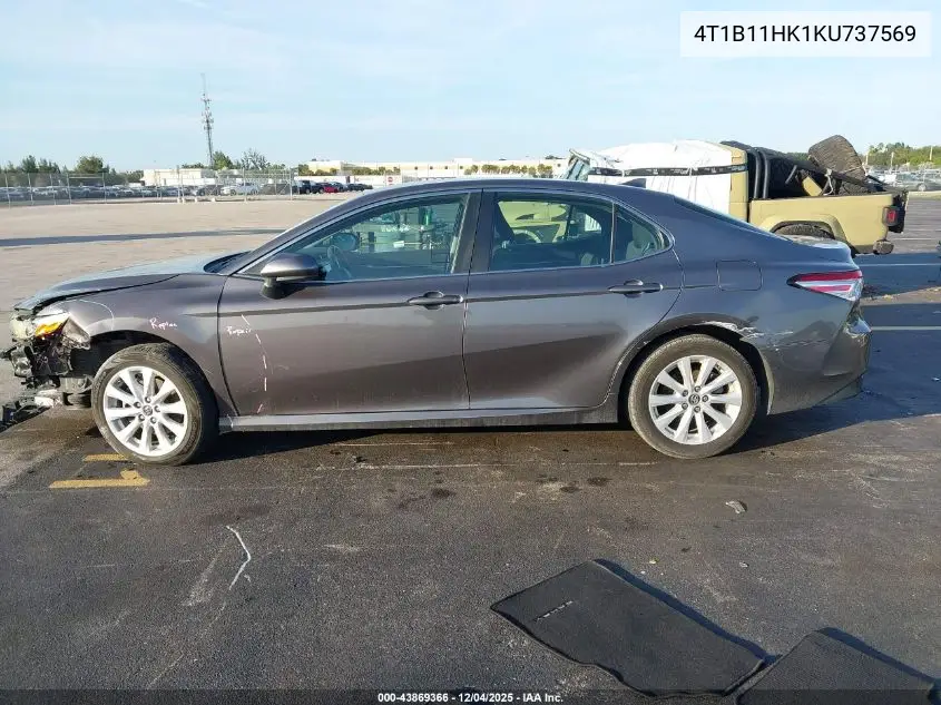 4T1B11HK1KU737569 2019 Toyota Camry Le