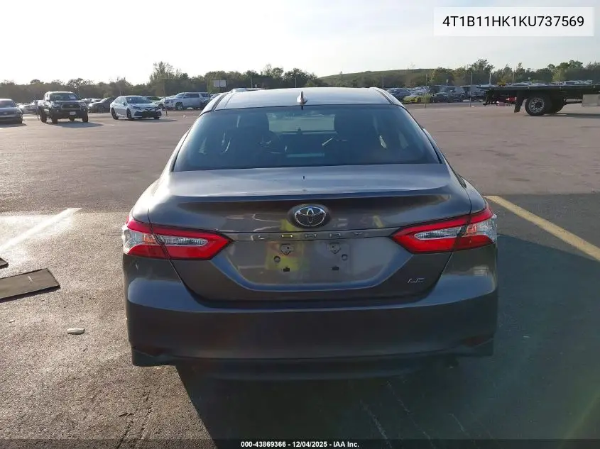 4T1B11HK1KU737569 2019 Toyota Camry Le