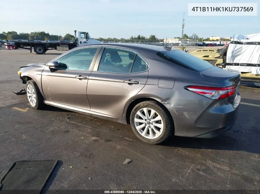 4T1B11HK1KU737569 2019 Toyota Camry Le