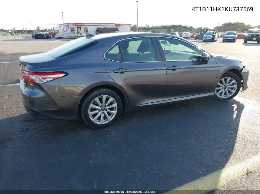 4T1B11HK1KU737569 2019 Toyota Camry Le