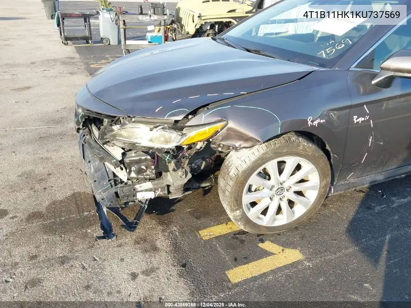 4T1B11HK1KU737569 2019 Toyota Camry Le