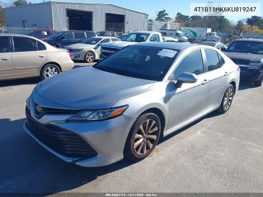 4T1B11HK6KU819247 2019 Toyota Camry Le
