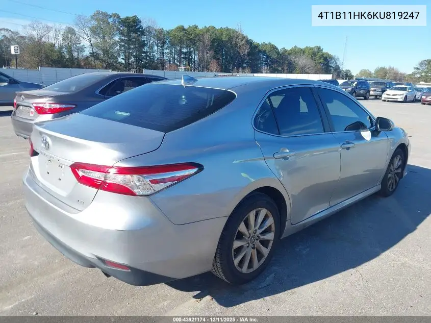 4T1B11HK6KU819247 2019 Toyota Camry Le