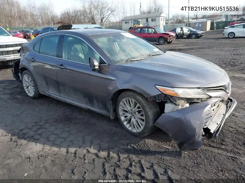 4T1B21HK9KU515536 2019 Toyota Camry Hybrid Xle