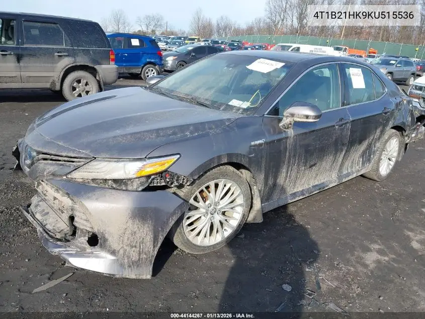 4T1B21HK9KU515536 2019 Toyota Camry Hybrid Xle