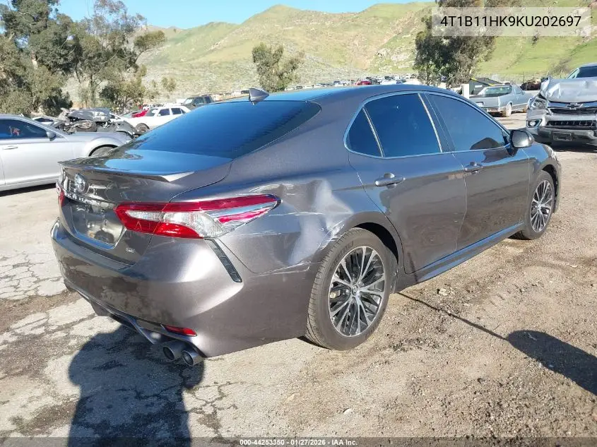 4T1B11HK9KU202697 2019 Toyota Camry Se