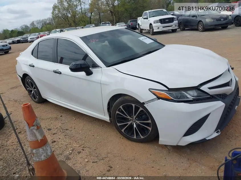 4T1B11HK9KU700236 2019 Toyota Camry Se