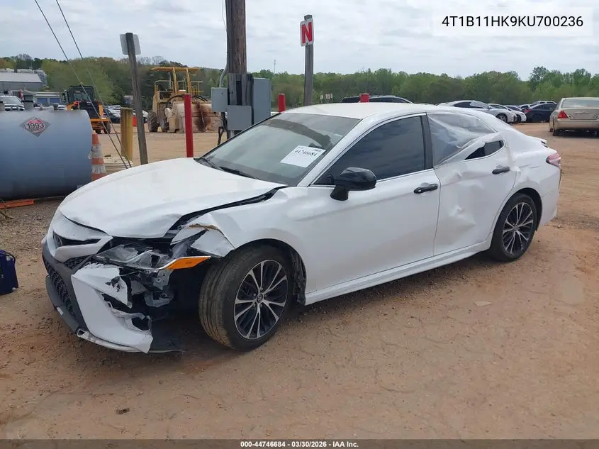 4T1B11HK9KU700236 2019 Toyota Camry Se