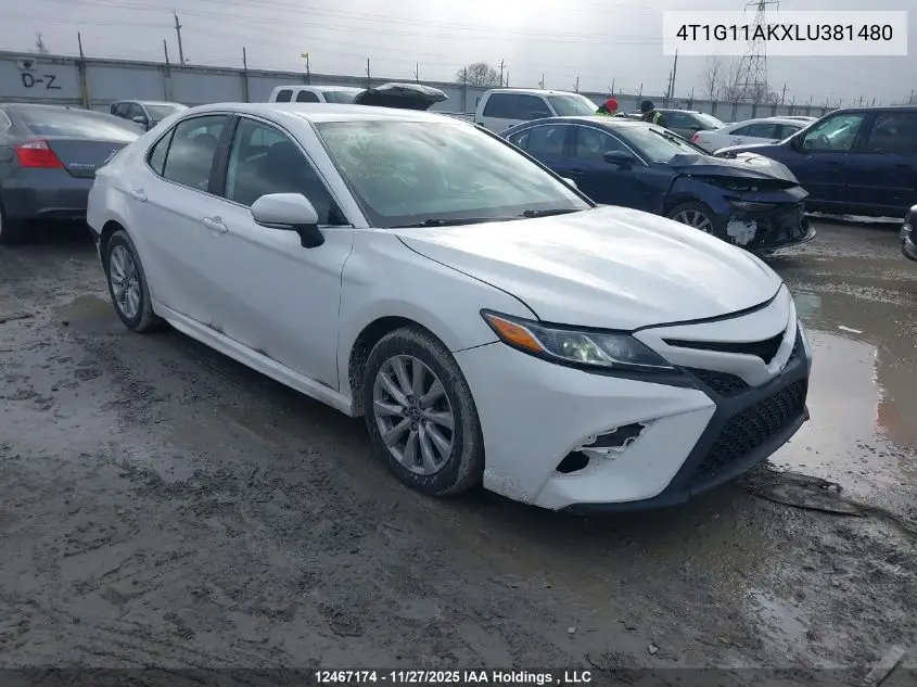 4T1G11AKXLU381480 2020 Toyota Camry Se