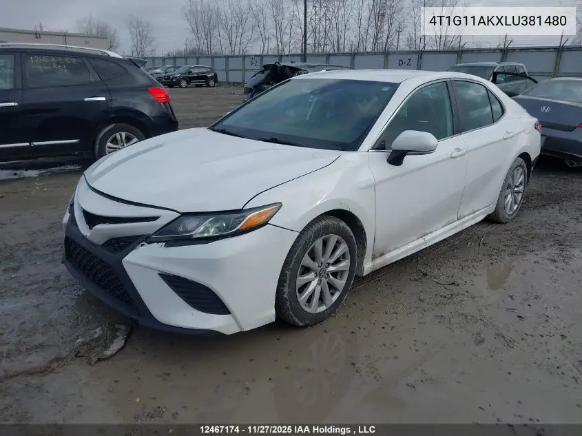 4T1G11AKXLU381480 2020 Toyota Camry Se