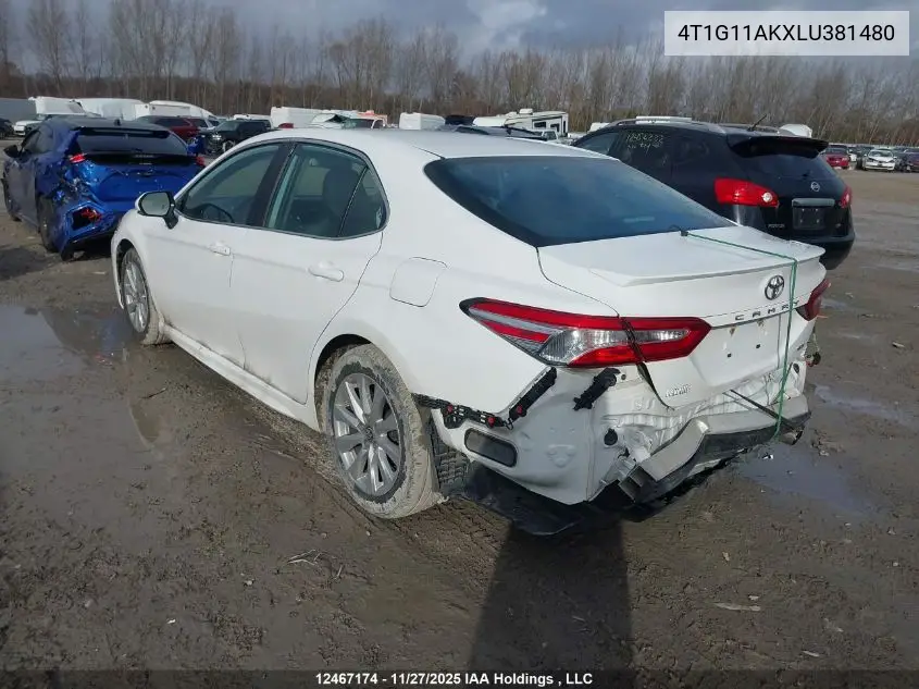 4T1G11AKXLU381480 2020 Toyota Camry Se