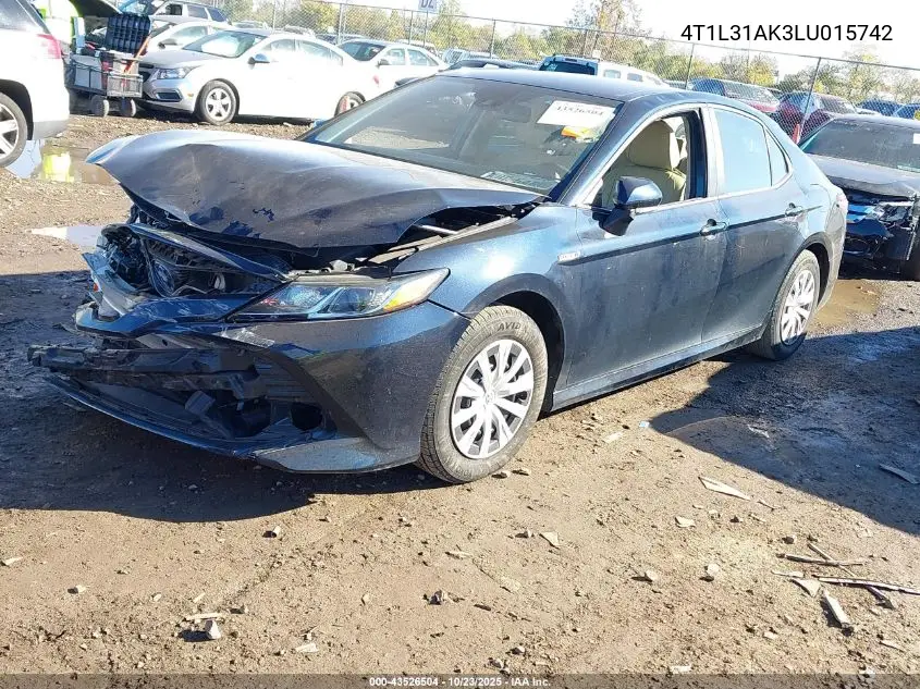 4T1L31AK3LU015742 2020 Toyota Camry Le Hybrid