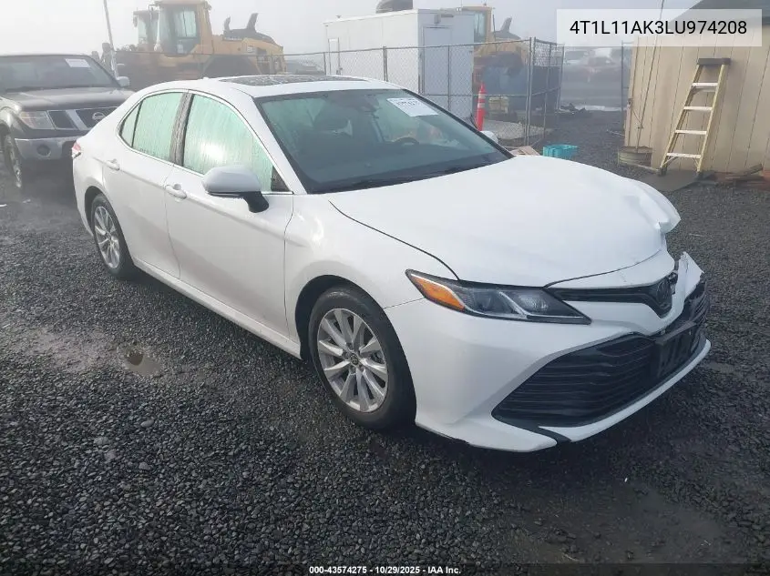 4T1L11AK3LU974208 2020 Toyota Camry Le