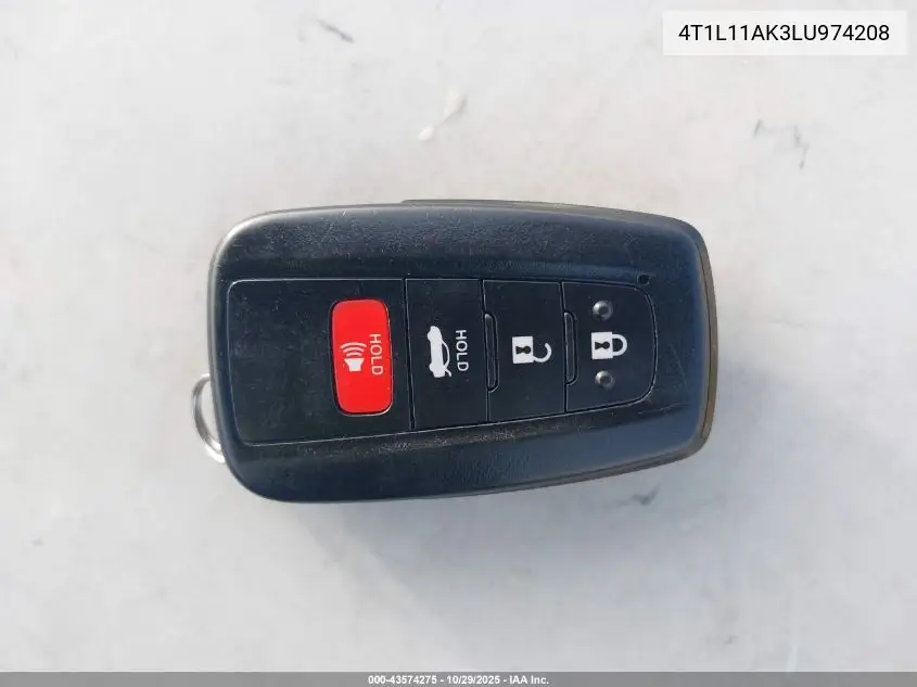 4T1L11AK3LU974208 2020 Toyota Camry Le