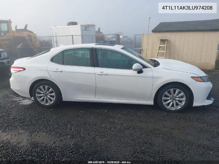 4T1L11AK3LU974208 2020 Toyota Camry Le