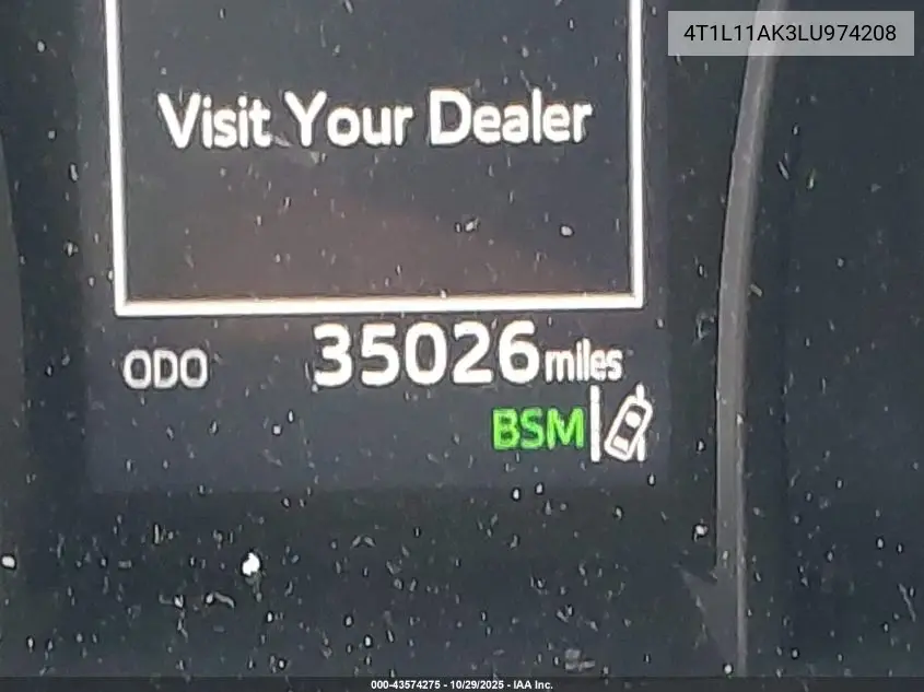 4T1L11AK3LU974208 2020 Toyota Camry Le