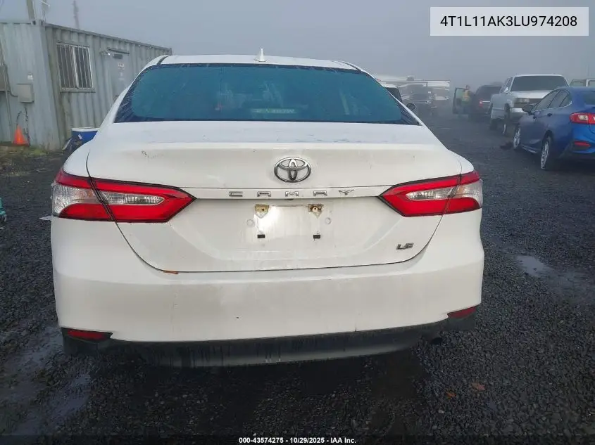 4T1L11AK3LU974208 2020 Toyota Camry Le