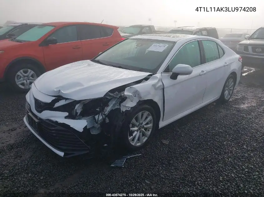 4T1L11AK3LU974208 2020 Toyota Camry Le