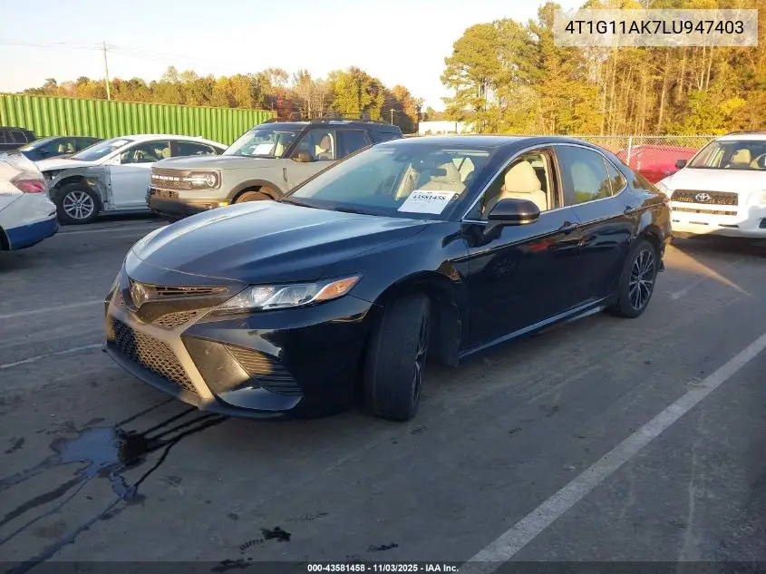 4T1G11AK7LU947403 2020 Toyota Camry Se