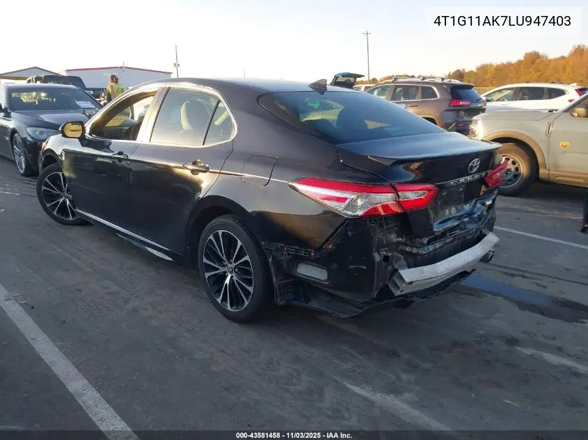 4T1G11AK7LU947403 2020 Toyota Camry Se
