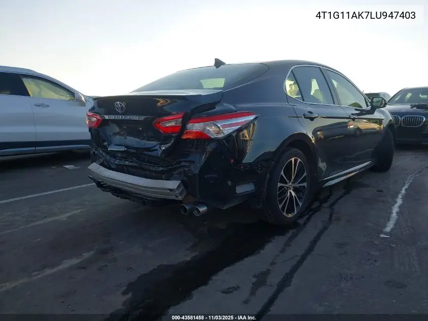 4T1G11AK7LU947403 2020 Toyota Camry Se