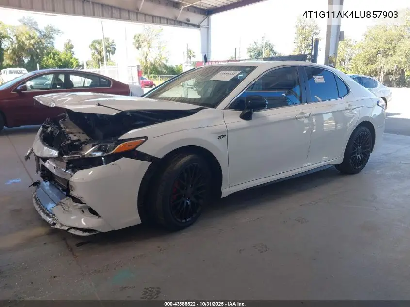 4T1G11AK4LU857903 2020 Toyota Camry Se