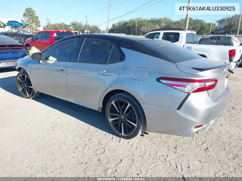4T1K61AK4LU330925 2020 Toyota Camry Xse