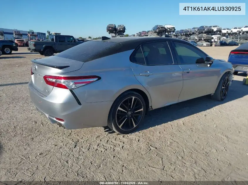 4T1K61AK4LU330925 2020 Toyota Camry Xse