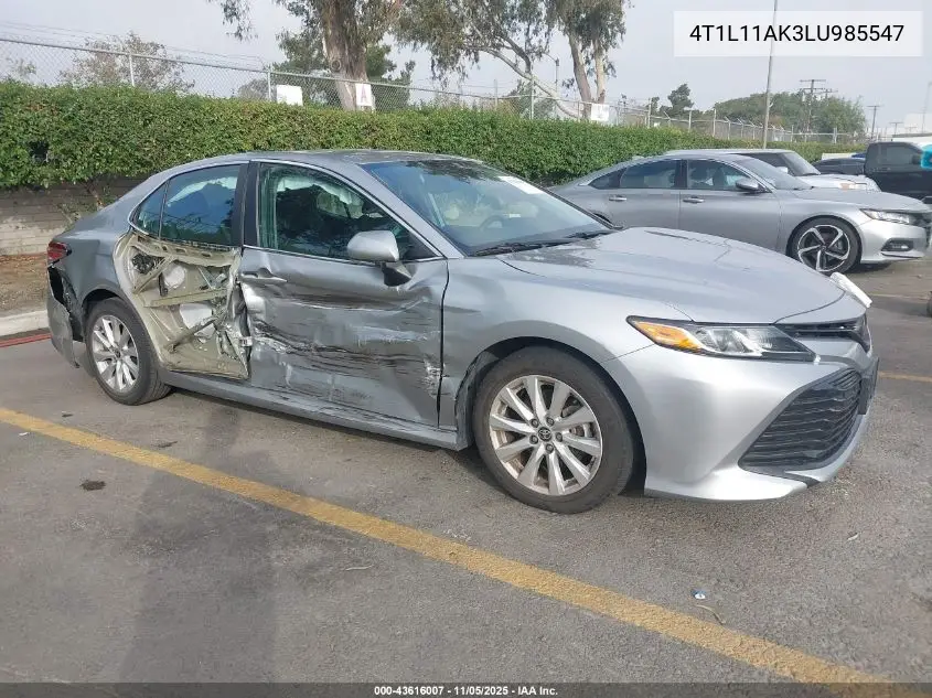 4T1L11AK3LU985547 2020 Toyota Camry Le