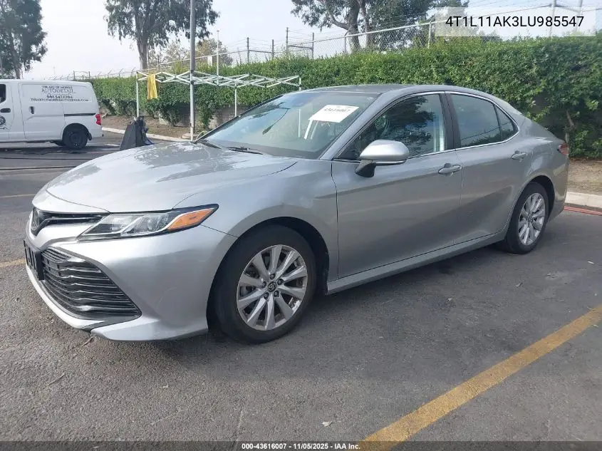 4T1L11AK3LU985547 2020 Toyota Camry Le