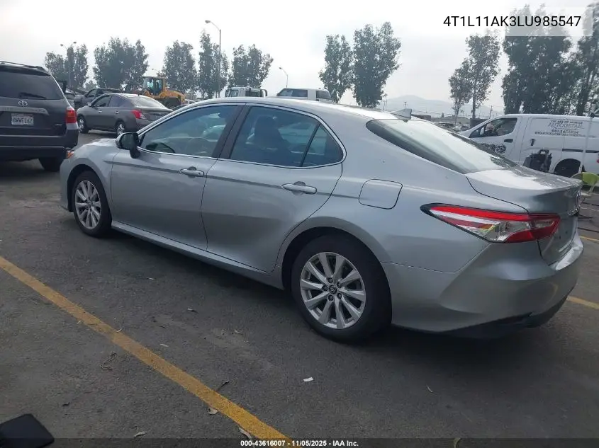 4T1L11AK3LU985547 2020 Toyota Camry Le