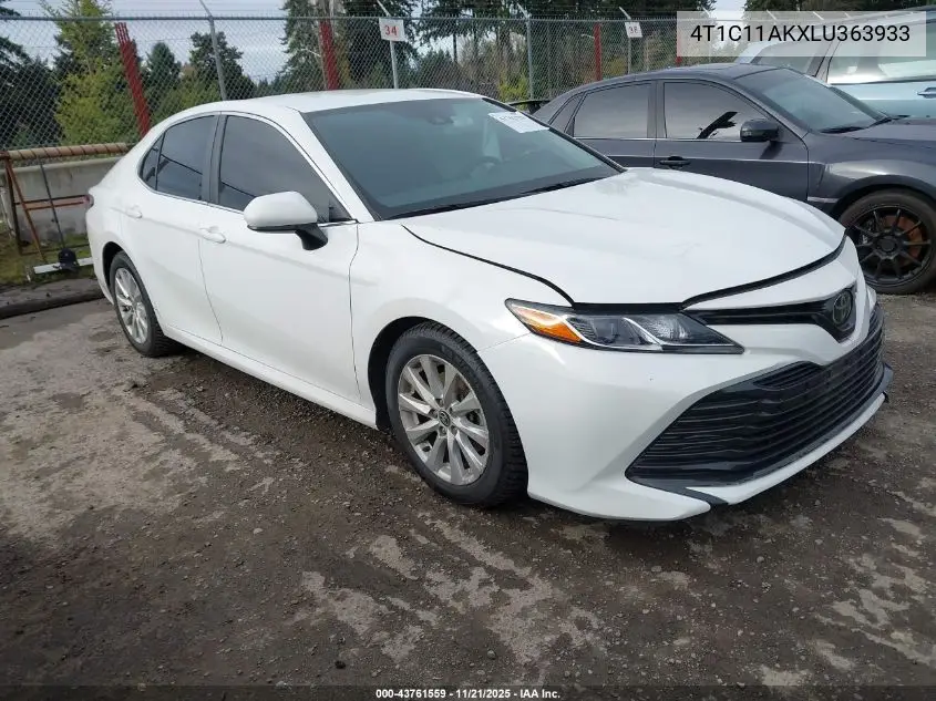 4T1C11AKXLU363933 2020 Toyota Camry Le