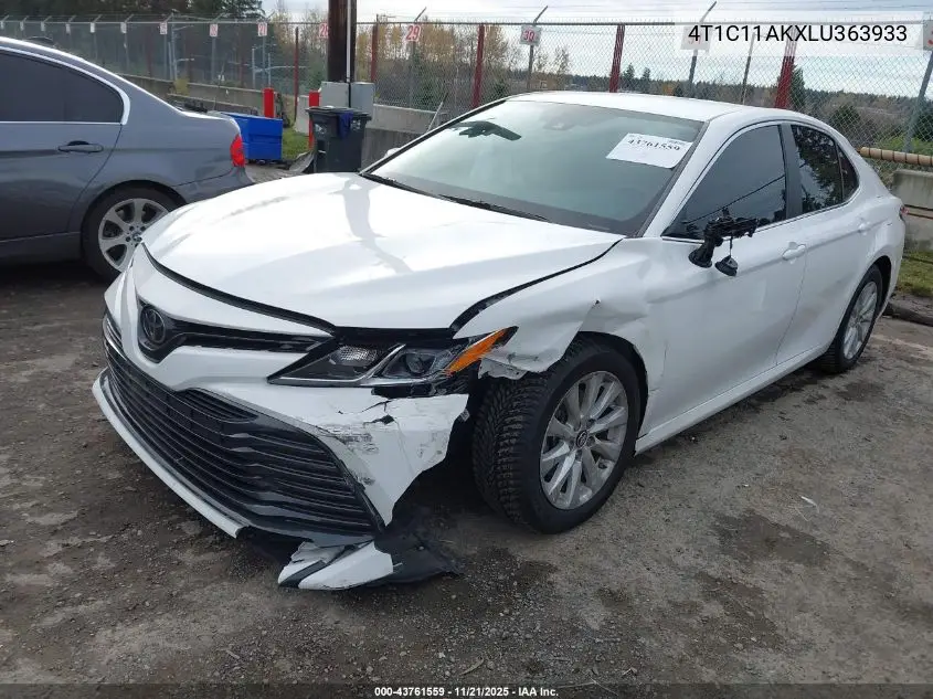 4T1C11AKXLU363933 2020 Toyota Camry Le